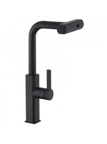 Змішувач для кухні з висувним виливом Mixxus Premium HAMMER 014 BLACK (MI6954)